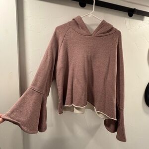 Bell Sleeve Hooded Sweater pink/mauve size L